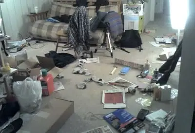 unclean untidy room